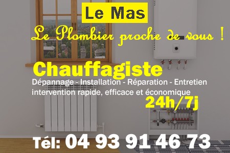 chauffage Le Mas - depannage chaudiere Le Mas - chaufagiste Le Mas - installation chauffage Le Mas - depannage chauffe eau Le Mas