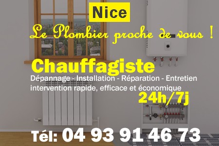 chauffage Nice - depannage chaudiere Nice - chaufagiste Nice - installation chauffage Nice - depannage chauffe eau Nice