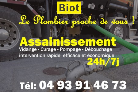 assainissement Biot - vidange Biot - curage Biot - pompage Biot - eaux usées Biot - camion pompe Biot