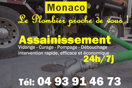 assainissement Monaco - vidange Monaco - curage Monaco - pompage Monaco - eaux usées Monaco - camion pompe Monaco