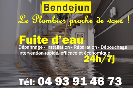 fuite Bendejun - fuite d'eau Bendejun - fuite wc Bendejun - recherche de fuite Bendejun - détection de fuite Bendejun - dépannage fuite Bendejun
