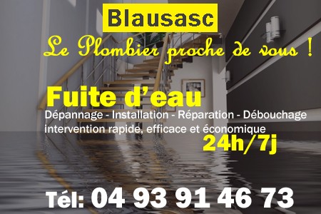 fuite Blausasc - fuite d'eau Blausasc - fuite wc Blausasc - recherche de fuite Blausasc - détection de fuite Blausasc - dépannage fuite Blausasc