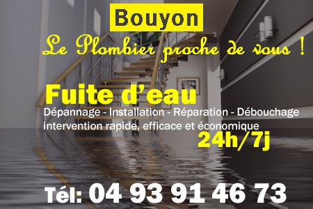 fuite Bouyon - fuite d'eau Bouyon - fuite wc Bouyon - recherche de fuite Bouyon - détection de fuite Bouyon - dépannage fuite Bouyon