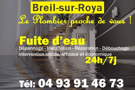 fuite Breil-sur-Roya - fuite d'eau Breil-sur-Roya - fuite wc Breil-sur-Roya - recherche de fuite Breil-sur-Roya - détection de fuite Breil-sur-Roya - dépannage fuite Breil-sur-Roya