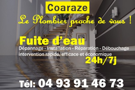 fuite Coaraze - fuite d'eau Coaraze - fuite wc Coaraze - recherche de fuite Coaraze - détection de fuite Coaraze - dépannage fuite Coaraze