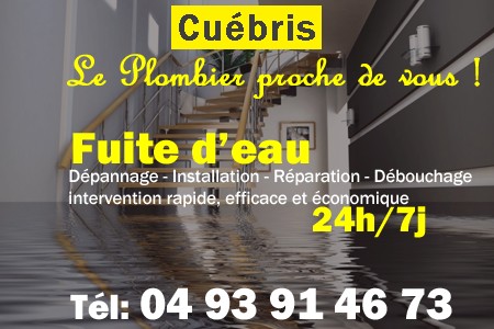 fuite Cuébris - fuite d'eau Cuébris - fuite wc Cuébris - recherche de fuite Cuébris - détection de fuite Cuébris - dépannage fuite Cuébris