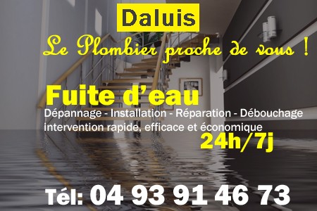 fuite Daluis - fuite d'eau Daluis - fuite wc Daluis - recherche de fuite Daluis - détection de fuite Daluis - dépannage fuite Daluis