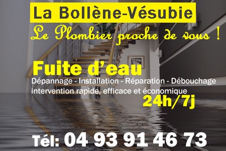 fuite La Bollène-Vésubie - fuite d'eau La Bollène-Vésubie - fuite wc La Bollène-Vésubie - recherche de fuite La Bollène-Vésubie - détection de fuite La Bollène-Vésubie - dépannage fuite La Bollène-Vésubie