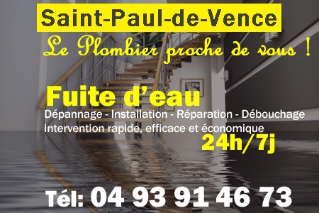 fuite Saint-Paul-de-Vence - fuite d'eau Saint-Paul-de-Vence - fuite wc Saint-Paul-de-Vence - recherche de fuite Saint-Paul-de-Vence - détection de fuite Saint-Paul-de-Vence - dépannage fuite Saint-Paul-de-Vence