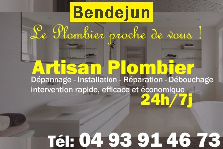 Plombier Bendejun - Plomberie Bendejun - Plomberie pro Bendejun - Entreprise plomberie Bendejun - Dépannage plombier Bendejun