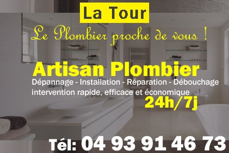 Plombier La Tour - Plomberie La Tour - Plomberie pro La Tour - Entreprise plomberie La Tour - Dépannage plombier La Tour